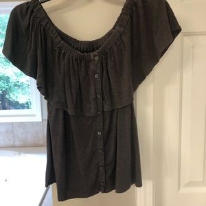 Grey off the shoulder soft & sexy top